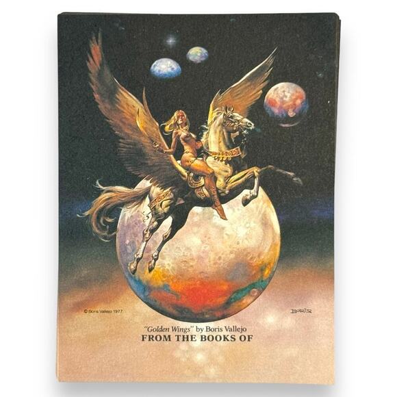 Vintage Antioch Bookplates Boris Vallejo “Golden Wings” Decorative Labels Boxed - Picture 1 of 11